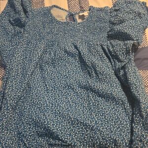 LuLaRoe Blue Patterned Blouse